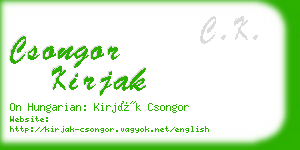 csongor kirjak business card